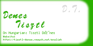 denes tisztl business card